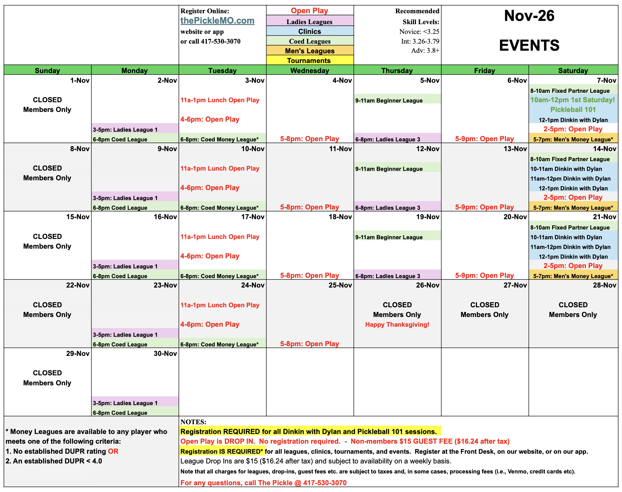 Nov Calendar
